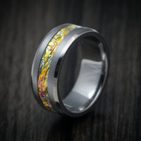 Tantalum and Dichrolam Inlay Men's Ring Custom Made Band