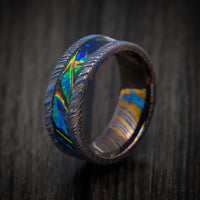 Kuro-Ti and Dichrolam Inlay Men's Ring Custom Made Band