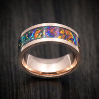 14K Gold and Dichrolam Inlay Men's Ring Custom Made Band