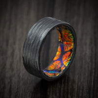 Black Titanium and Dichrolam Sleeve Men's Ring Custom Made Band
