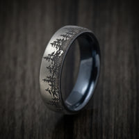 Black Titanium Spruce Pine Tree Men's Ring