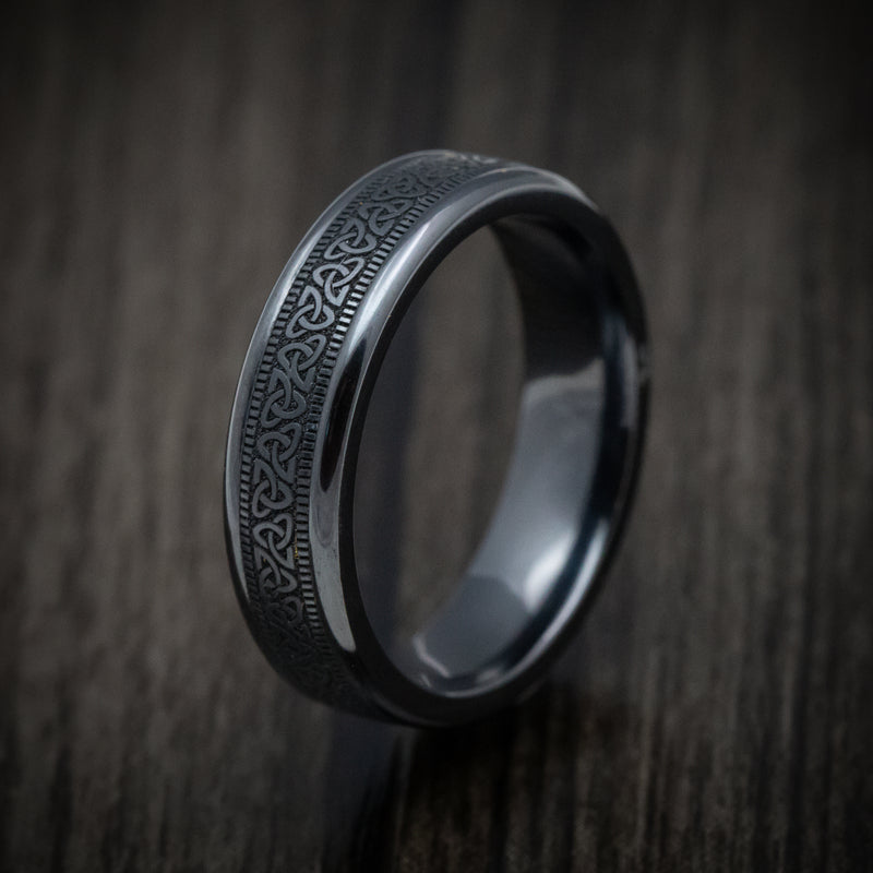 Black Titanium Celtic Knot Men's Ring