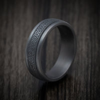 Darkened Tantalum Men's Ring with Celtic Love Knot Design