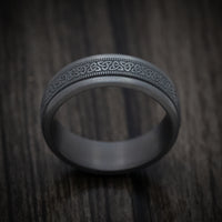 Darkened Tantalum Men's Ring with Celtic Love Knot Design