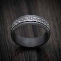 Darkened Tantalum Men's Ring with Wheat Millgrain Design