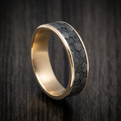 14K Gold and Tantalum Honeycomb Design Men's Ring