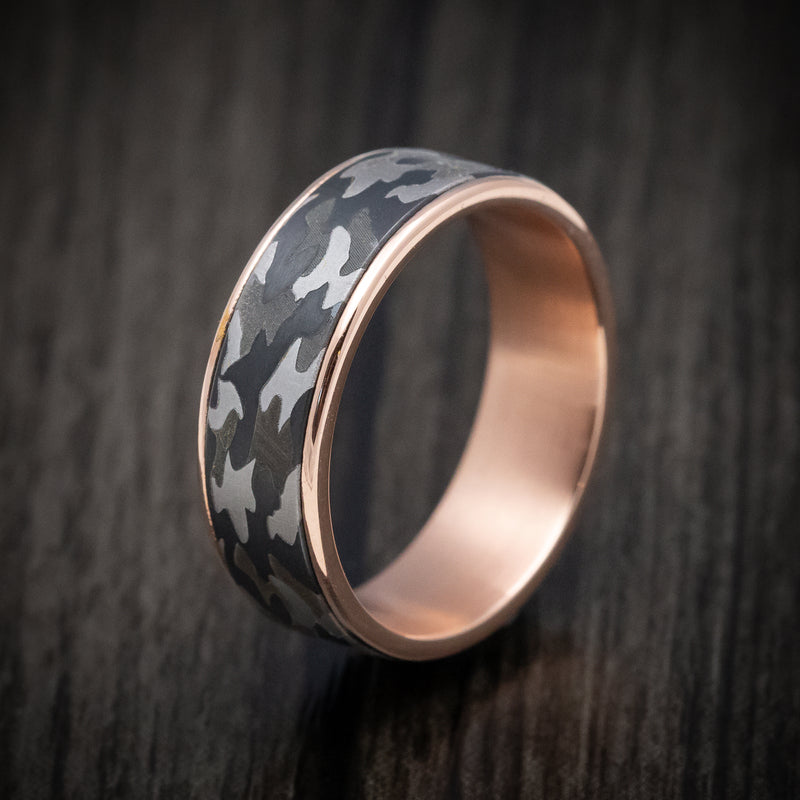 14K Gold and Tantalum Camo Design Men's Ring