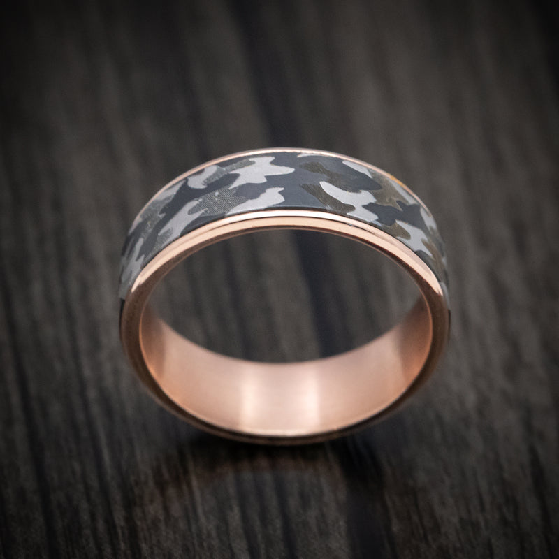 14K Gold and Tantalum Camo Design Men's Ring