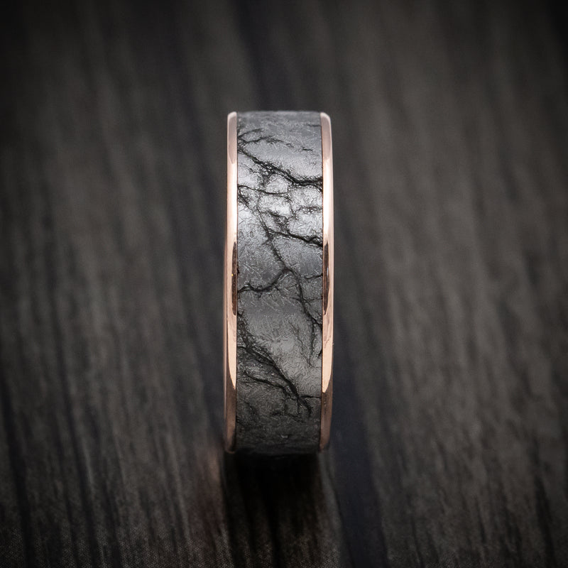 14K Gold and Tantalum Marble Texture Men's Ring