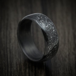 Carbon Fiber Men's Ring with Galaxy Glow Inlay Meteorite Band