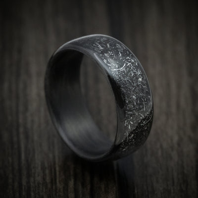 Carbon Fiber Men's Ring with Galaxy Glow Inlay Meteorite Band