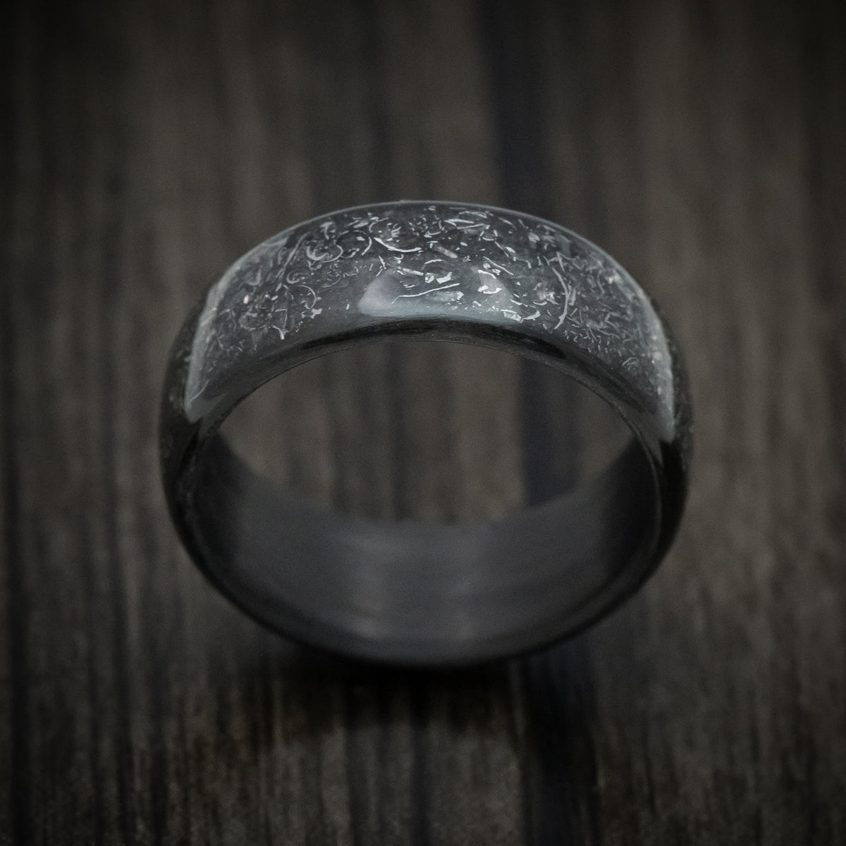 Carbon Fiber Men's Ring with Galaxy Glow Inlay Meteorite Band ...