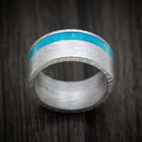 Sunset Kuro Damascus Steel and Juma Inlay Men's Ring Custom Made Band