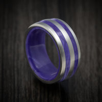 Titanium and Juma Sleeve and Inlay Men's Ring Custom Made Band