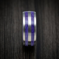 Titanium and Juma Sleeve and Inlay Men's Ring Custom Made Band