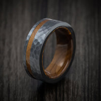 Black Titanium and Juma Sleeve and Inlay Men's Ring Custom Made Band