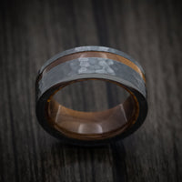 Black Titanium and Juma Sleeve and Inlay Men's Ring Custom Made Band