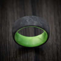 Forged Carbon Fiber and Juma Sleeve Men's Ring Custom Made Band