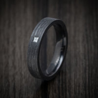 Black Zirconium and Diamond Men's Ring Custom Made Band