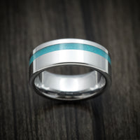Tungsten Men's Ring With Opal Inlay Custom Made