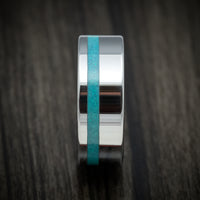 Tungsten Men's Ring With Opal Inlay Custom Made