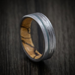 Tantalum and Cerakote Men's Ring with Wood Sleeve Custom Made Band