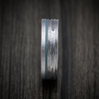 Tantalum and Cerakote Men's Ring with Wood Sleeve Custom Made Band