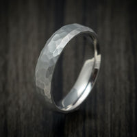 Titanium Hammered Men's Ring Custom Made Band