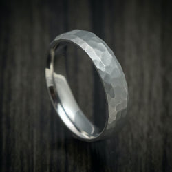 Titanium Hammered Men's Ring Custom Made Band