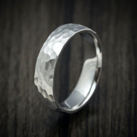 Cobalt Chrome Hammered Men's Ring Custom Made Band