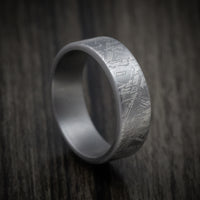 Tantalum Men's Ring with Faux-Meteorite Pattern Custom Band