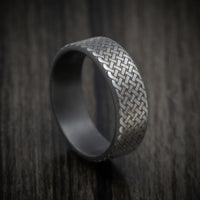 Darkened Tantalum Men's Ring with Celtic Knot Pattern Custom Band