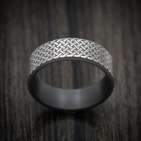 Darkened Tantalum Men's Ring with Celtic Knot Pattern Custom Band