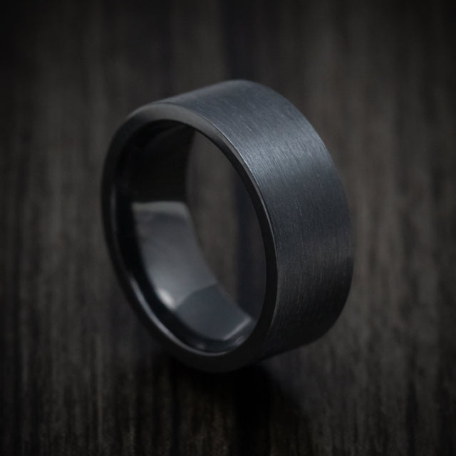 Black titanium men's wedding band, custom made