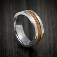 Cobalt Chrome Men's Ring with Silver and Hardwood Inlays Custom Made Band
