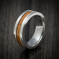 Cobalt Chrome Men's Ring with Silver and Hardwood Inlays Custom Made Band