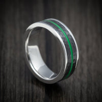 Cobalt Chrome Men's Ring with Black Titanium and Cerakote Inlays Custom Made Band