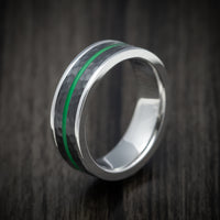 Cobalt Chrome Men's Ring with Black Zirconium and Cerakote Inlays Custom Made Band