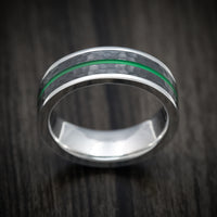 Cobalt Chrome Men's Ring with Black Zirconium and Cerakote Inlays Custom Made Band