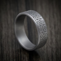 Tantalum Men's Ring With Celtic Knot Pattern Custom Band