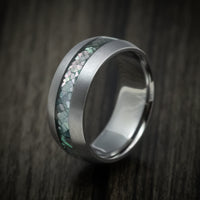 Tantalum Men's Ring with Black Mother of Pearl Inlay Custom Made Band