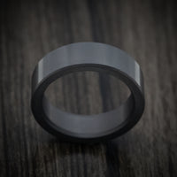 Elysium Black Diamond 7mm Wedding Men's Band Flat Shape With Polish Finish