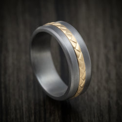 Tantalum and 14K Gold Weave Inlay Men's Ring Custom Made Band