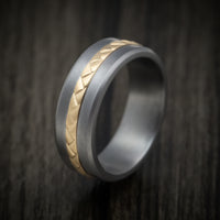 Tantalum and 14K Gold Weave Inlay Men's Ring Custom Made Band