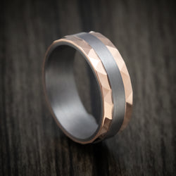 Tantalum and 14K Gold Men's Ring Custom Made Band