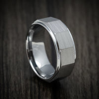 Tungsten Carbide Geometric Men's Ring Custom Made Band