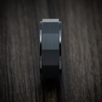 Black Tungsten Carbide Geometric Men’s Ring Custom Made Band