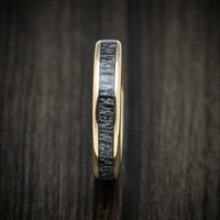 14K Gold Men's Ring with Elk Antler Custom Made Band