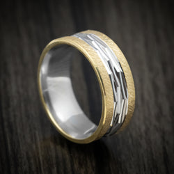 14K Gold Two-Tone Men's Ring Custom Made Band