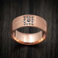 14K Rose Gold and Black Diamond Men's Ring Custom Band